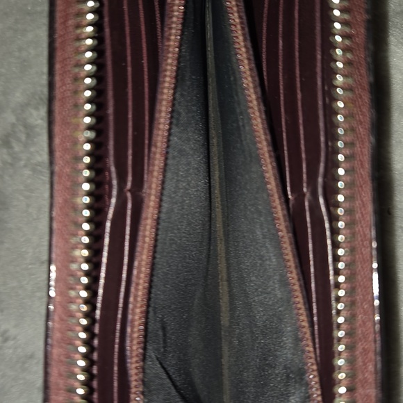 Dior Burgundy Patent Leather Embossed Wallet - Picture 10 of 13